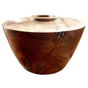 Handcrafted Frank Wood Shop Small Wooden Vase With Natural Grain Finish made fro